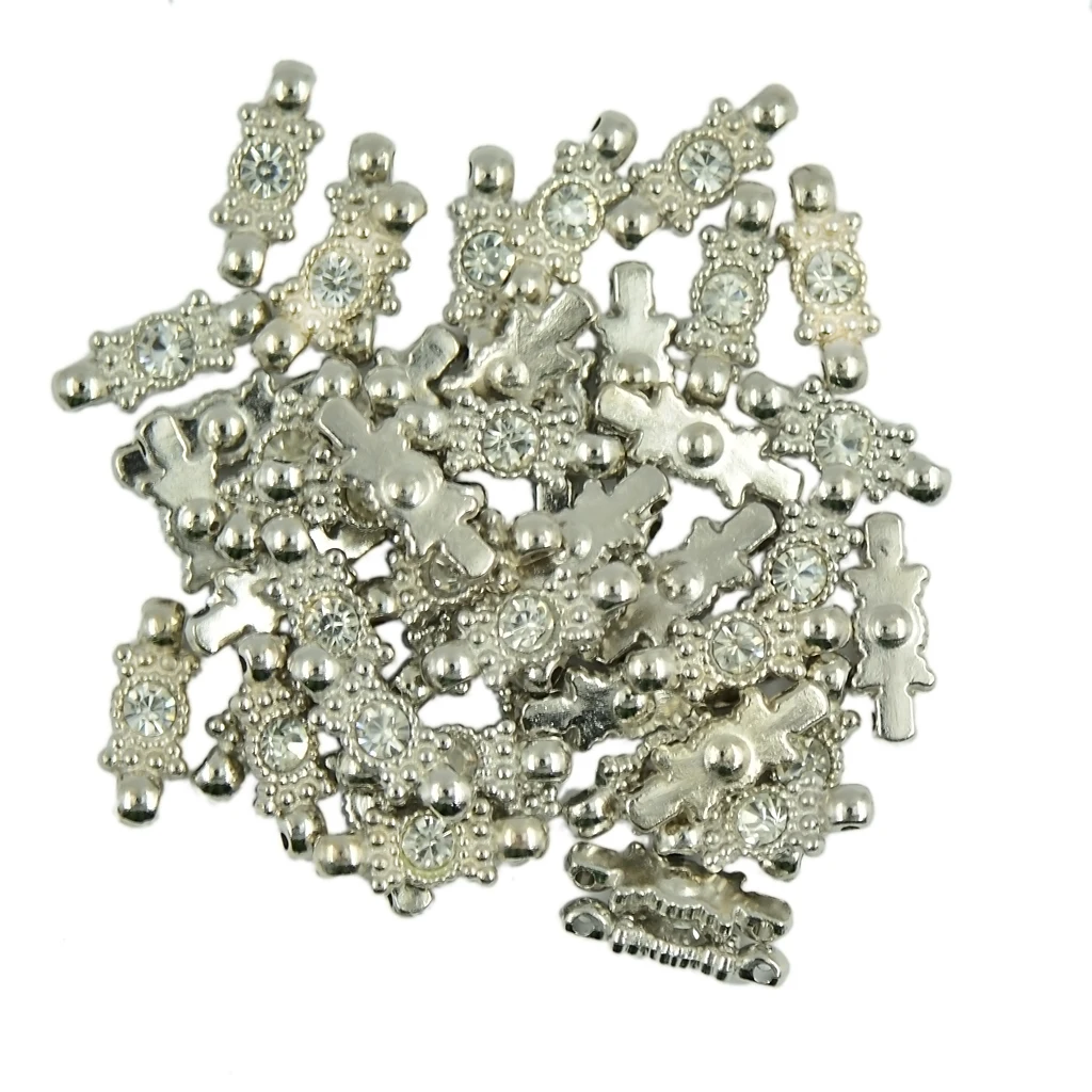 50pcs DIAMANTE NECKLACE BRACELET CONNECTORS LINKS JEWELLERY CRAFT FINDINGS