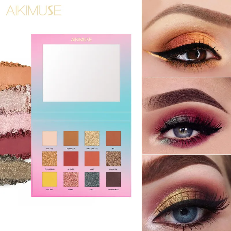 Светильник, тени для век Galaxy Eye Shadow Plate 12 цветов, матовые жемчужные тени для макияжа, дымчатые тени, водостойкая косметика