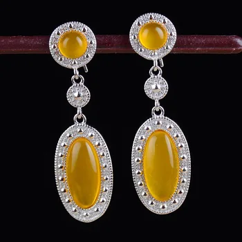 

925 Silver Natural Retro Long Ear Drops Send Friends To Bring Their Own