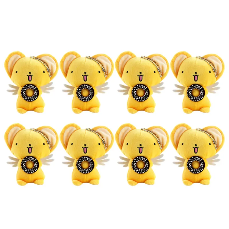 10cm 10pcs/lot Cardcaptor Sakura Kero Plush pendant Toys Soft Stuffed Anime Cartton Dolls keychains Gifts for children