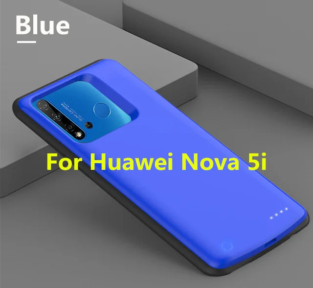 Blue For Nova 5i Внешний аккумулятор 6500 мАч, чехол для зарядки huawei Nova 5 Pro, чехол, запасной внешний аккумулятор, чехол для huawei Nova 5i Pro, чехол для питания - Цвет: Blue For Nova 5i