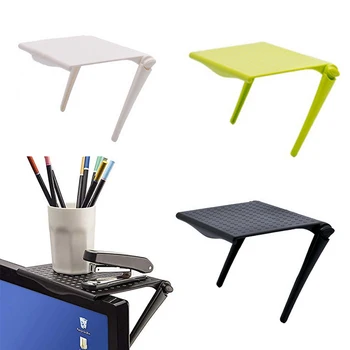 

Adjustable Screen Caddy TV Foldable Screen TOP Shelf Desktop Storage Rack Shelf ABS Desk Plastic Organizer Home Office Bracket