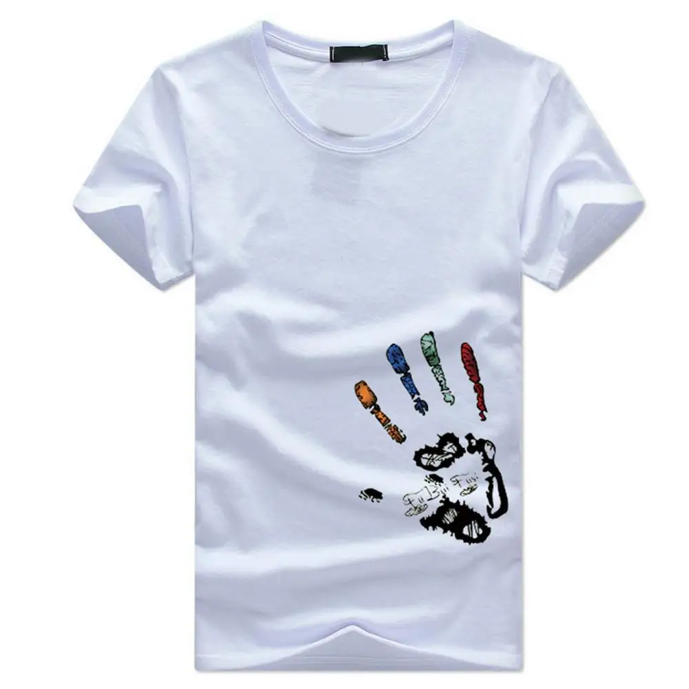 Белый High Quality Fashion Mens T Shirts Casual Short Sleeve T-shirt Mens Printed Casual Cotton Tee Shirt Summer Clothing 5XL - Цвет: Белый