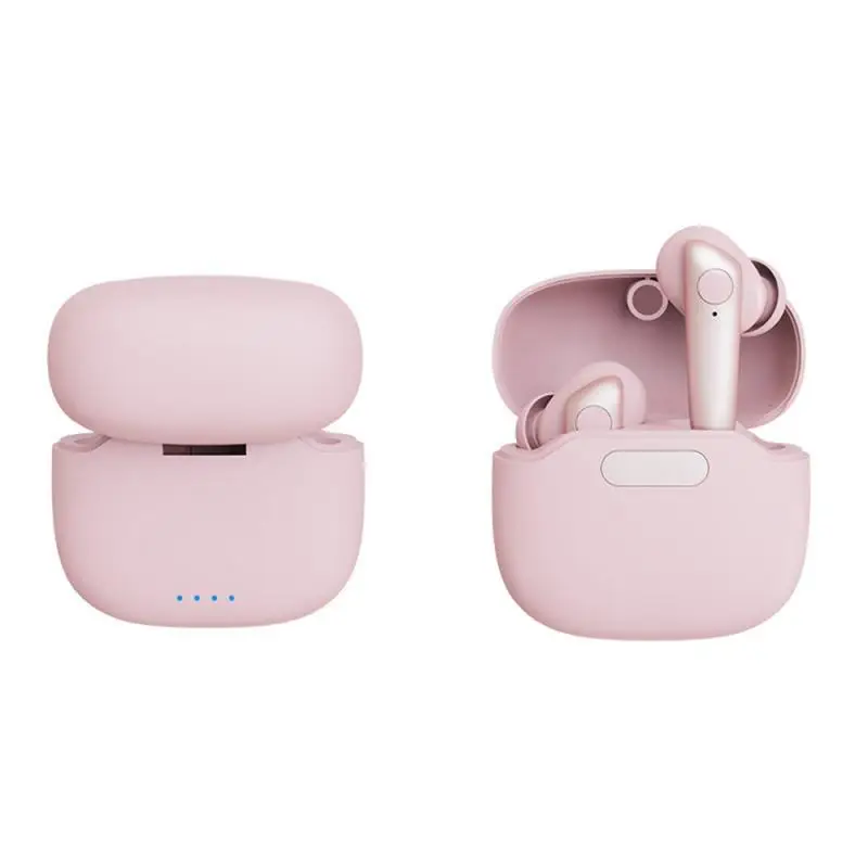 pink T15 Bluetooth 5,0 Шум снижение Bluetooth гарнитура наушники-вкладыши TWS Bluetooth наушники с зарядки чехол, умный голосовой для Apple Airplad Pro - Цвет: pink