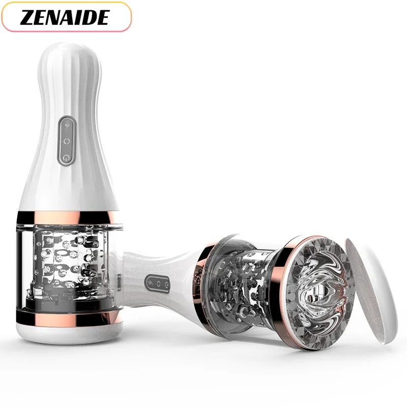 Male Automatic Telescopic Rotation Masturbation Cup Men Electric Pussy Masturbator Realistic Vagina Man Hands Free Sex Toys | Красота и