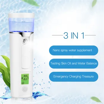 

Mini Nano Mister Portable Facial Steamer Nebulizer Face Spray Spa Skin Moisturizing Handy Mist Sprayer Humidifier Skin Tester 45
