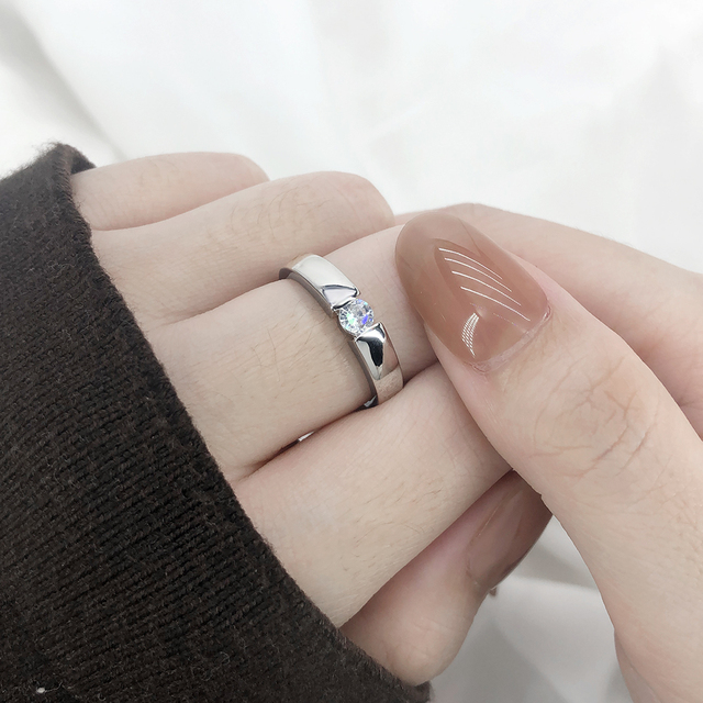 Diamond Rings For Women Zircon Charms Bridal White Gold Engagement Promise Ring Trendy Korean Marriage Jewelry Wholesale