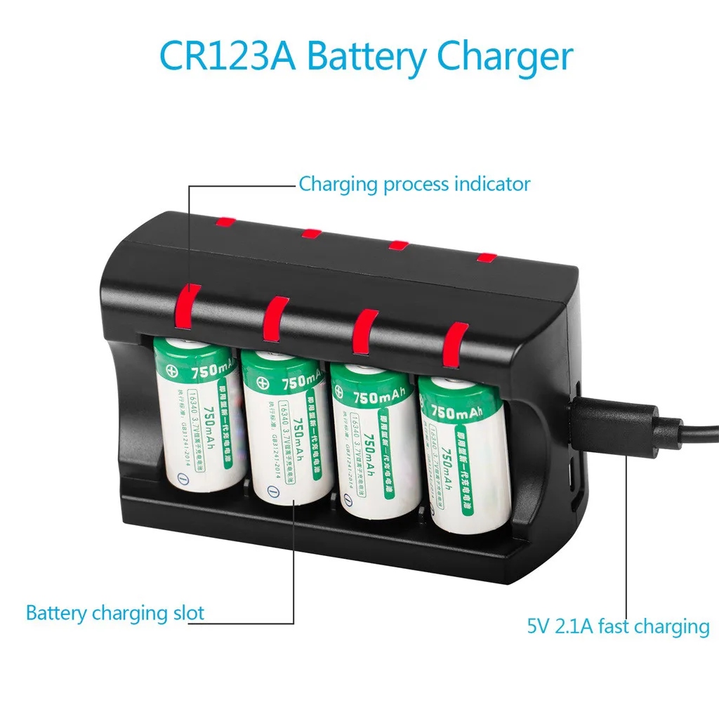 Универсальное 8 Bay зарядное устройство для CR123A Rea зарядное устройство с кабелем type-C зарядное устройство