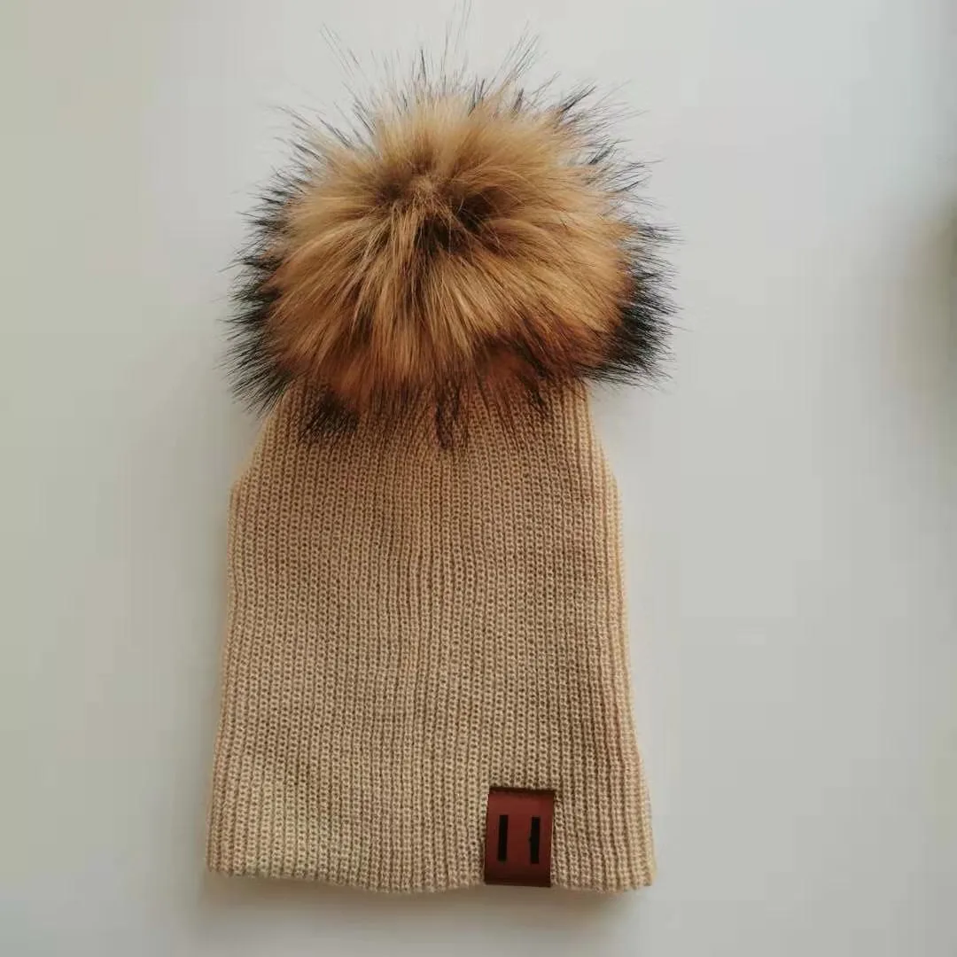 Детские зимние шапки gorros para bebe, детская шапка для малышей, шапки-бини для мальчиков и девочек, аксессуары с помпоном - Цвет: 2 beige