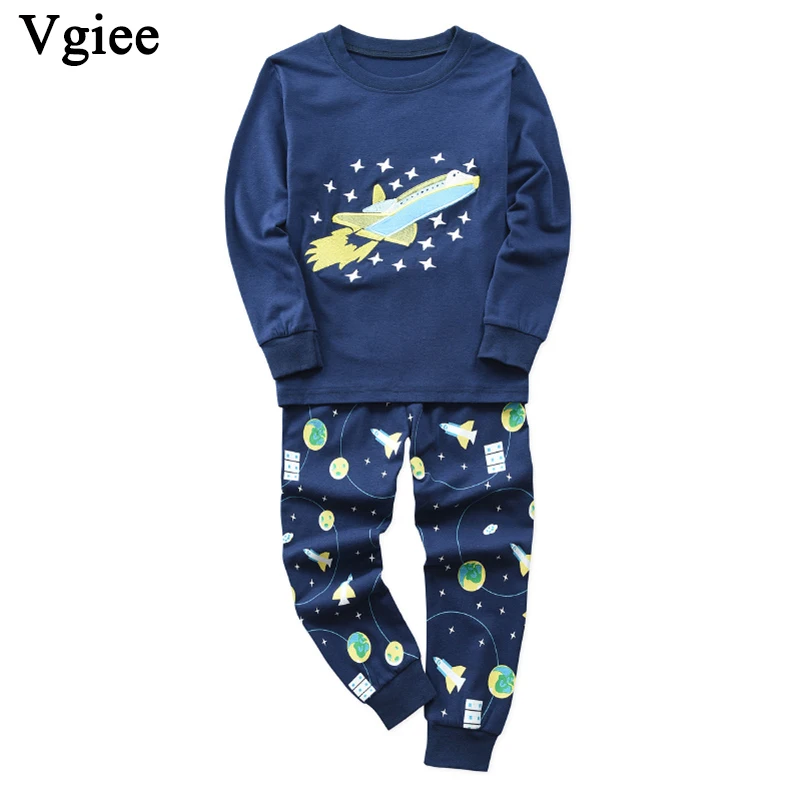 

Vgiee Children Boys Girls Clothes Fall Winter Full Unisex Crtoon Pattern for Airplane Baby Kids Clothes Girl Set Outfit CC649