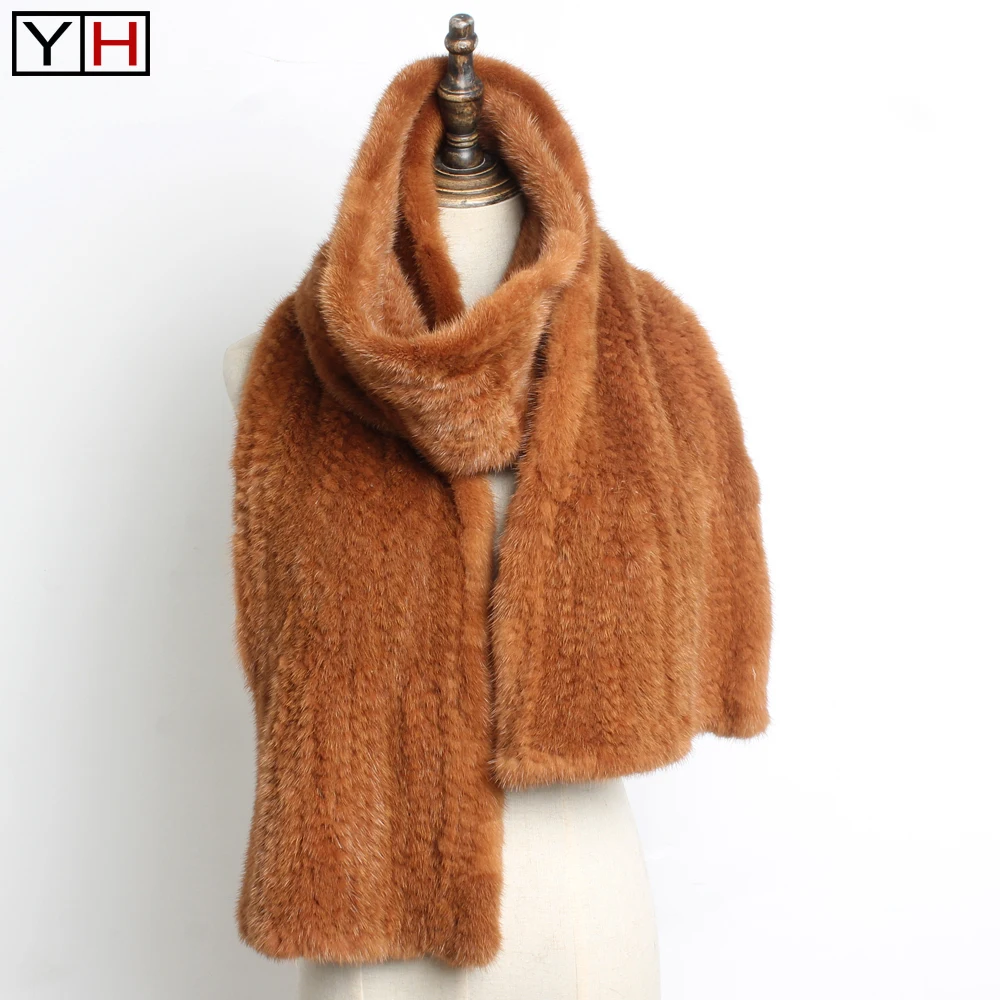 Российские женские шарфы из натурального меха норки Рекс зимние роскошные