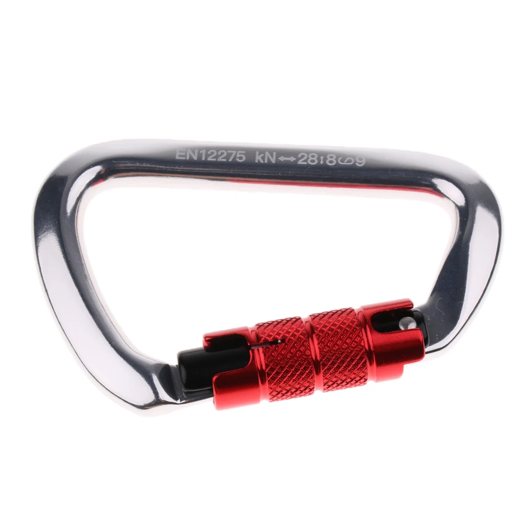 Silver red CE сертифицированный 28KN алюминиевый скалолазание Авто Блокировка карабин легкий сильный исследования Rappelling - Цвет: Silver red