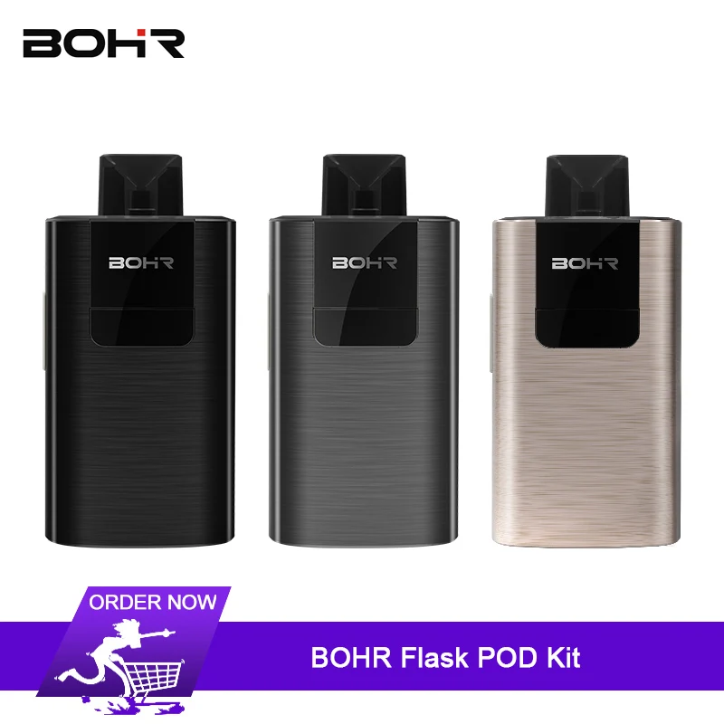 

Original 20W BOHR Flask Pod Kit 1150mAh Battery Electronic Cigarette Vape 2ml Cartridge with Mesh MTL Coil VS LostVape Orion Q