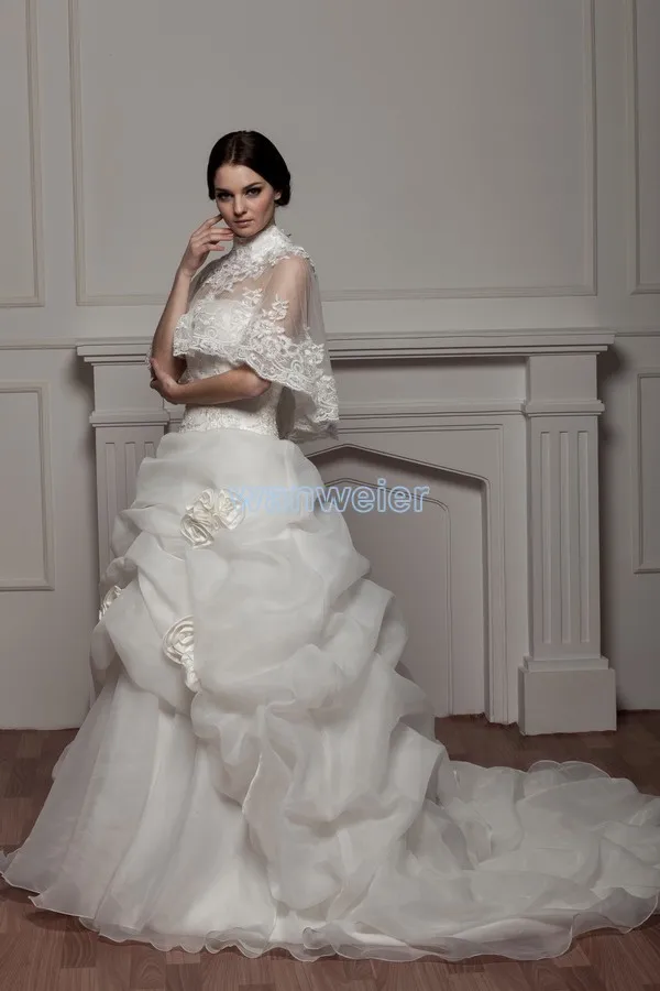 

free shipping 2018 new design arabic custom color/size bridal gown jacket good quality white/ivory mother of the bride dress