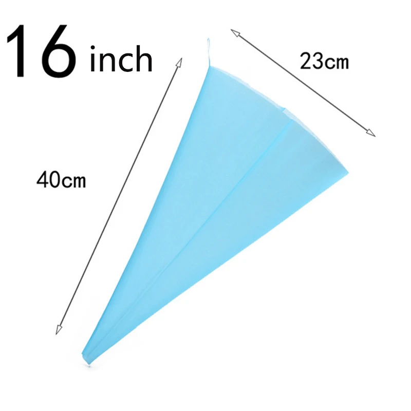 16 inch Blue 1 шт. кондитерский мешок силиконовый кондитерский мешок для обледенения Крем кондитерский мешок сопло DIY украшения торта выпечки украшения инструменты для торта помадка - Цвет: 16 inch Blue