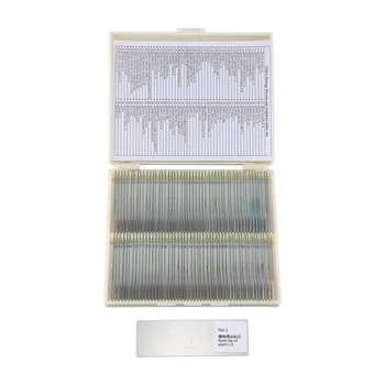 

100PCS Professional Glass Slice Prepared Microscope Slides Educational Specimen Human Tissue Sections with Plastic Box
