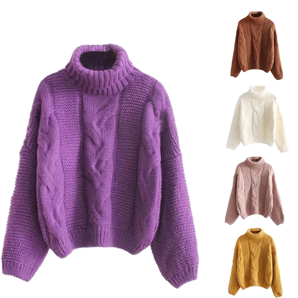 CALOFE осень зима женские однотонные свитера новейшие базовые пуловеры джемпер с длинным рукавом Топы Повседневный вязаный свитер модный топ