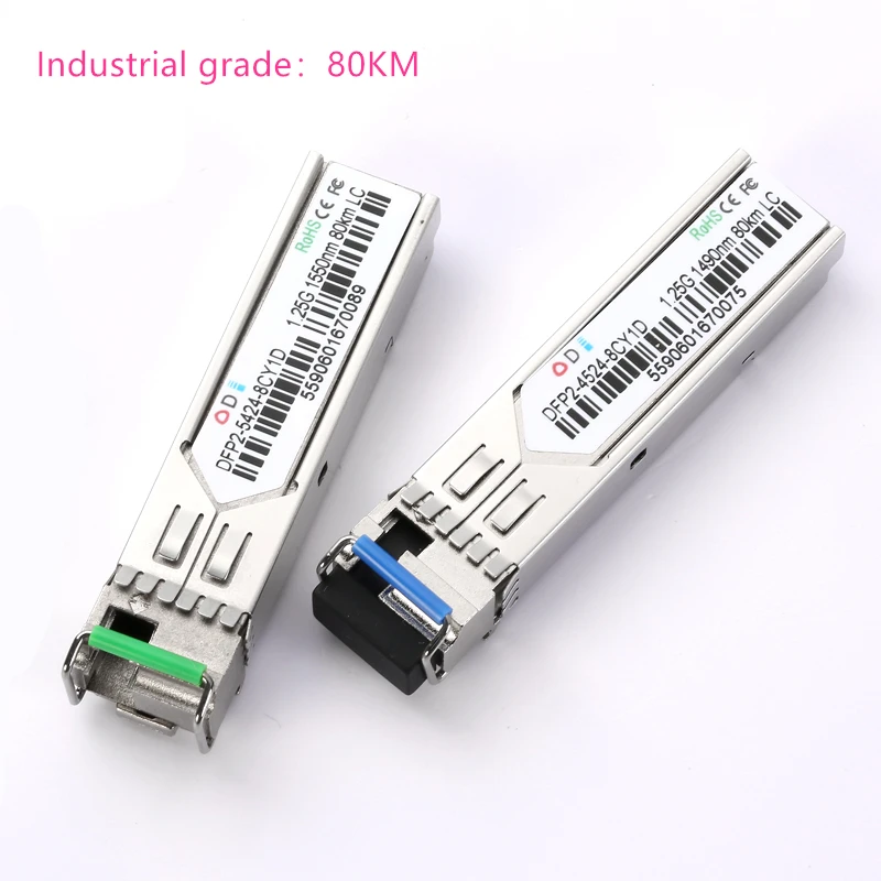 Industrial grade80KM LC SFP волоконно-оптический модуль промышленного класса-40~+ 80 по Цельсию 1.25G20/40/60/80/100 км 1310/1490/1550nm Совместимый оптический модуль - Цвет: Industrial grade80KM