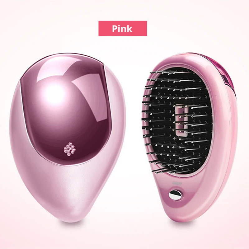 Electric Hair Straightener Brush Negative Ionic Comb Portable Hair Ionic Brush Anti-static Massage Mini Straight Hair Comb