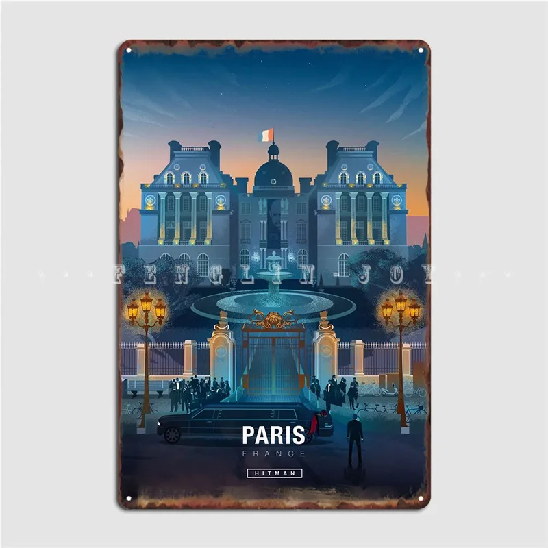 

Paris Metal Sign Wall Mural Wall Decor Club Bar Design Tin sign Poster