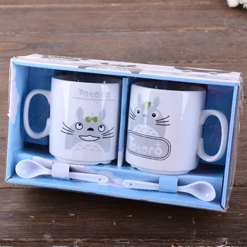 

Creative Cartoon Chinchilla Set Cup Home Water Cup Personality Ceramic Mug Couple Cup with Spoon Cup Mug Coffee Cup