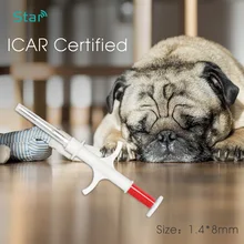 30 шт. 1,4*8 мм EM4305 ПЭТ чип RFID микрочип инъекции шприц ISO11784/5 FDX-B lf капсула ПЭТ инжектор для свинья рогатый скот рыбы