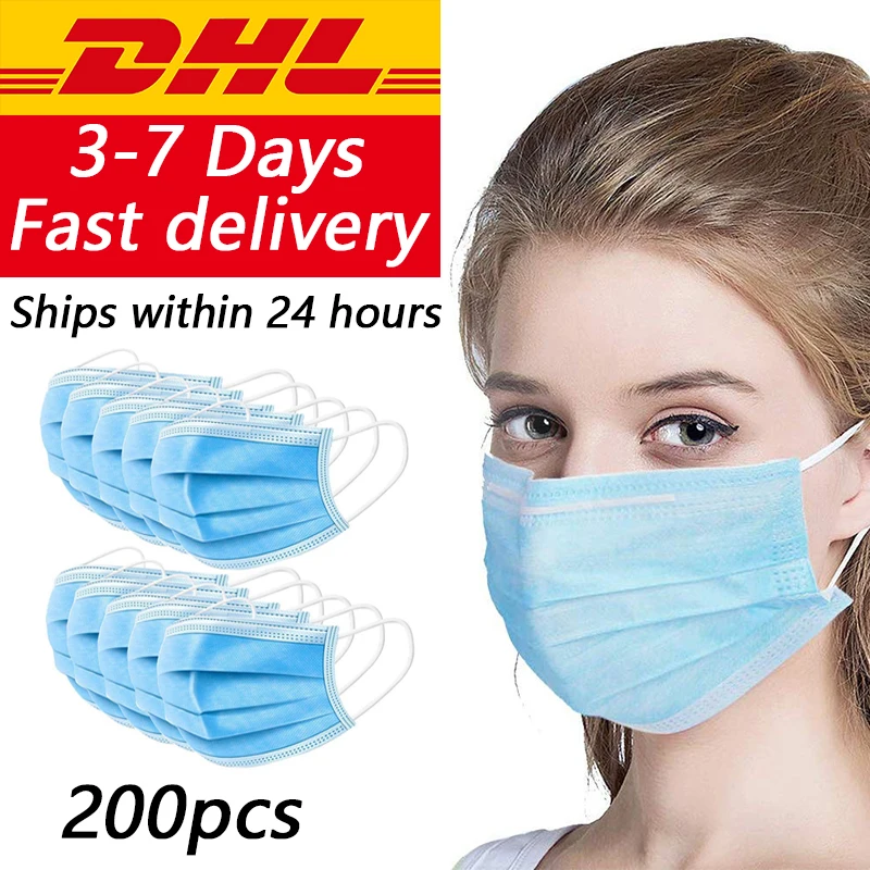 

200/300/500/1000/2000/5000/10000pcs Disposable Dustproof Surgical Face Mouth Masks Face Mask Anti Virus Influenza DHL Shipping