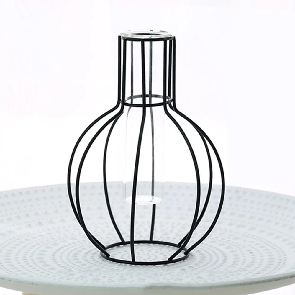 1 Creative Glass Test Tube 4 Style Office Home Decor Flower Stand Flowerpot Balcony Desktop Ornament Hollow Vase Geometry - Цвет: 1