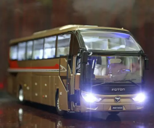 

Original authorized authentic 1:36 Diecast Model for Foton AUV 6122 Travel Bus (with Lights) Alloy Toy Miniature for collections