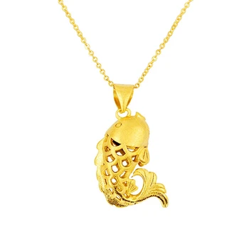 

Small Golden Fish Pendant Chain Yellow Gold Filled Lovely Girls Charm Pendant Necklace Gift