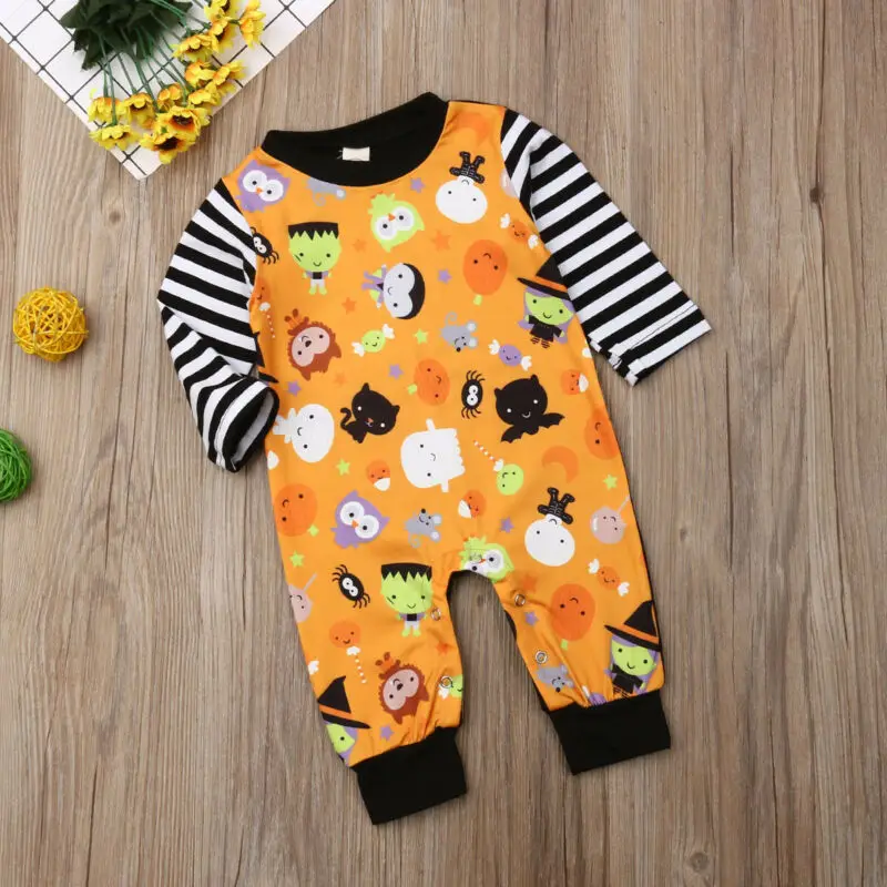 Toddler Newborn Baby Halloween Costume Romper Cute Cartoon Long Sleeve Infant Boys Girls Jumpsuit Outfits Winter Clothes