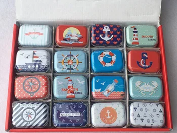 

32pcs/lot Sailing Souvenir/Small Collectables Tin Boxes Metal Storage Candy Box birthday gifts Favor sailboat patern