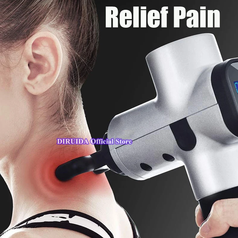 Оригинальный массажный пистолет с ЖК экраном массажер для мышц глубокая ткань