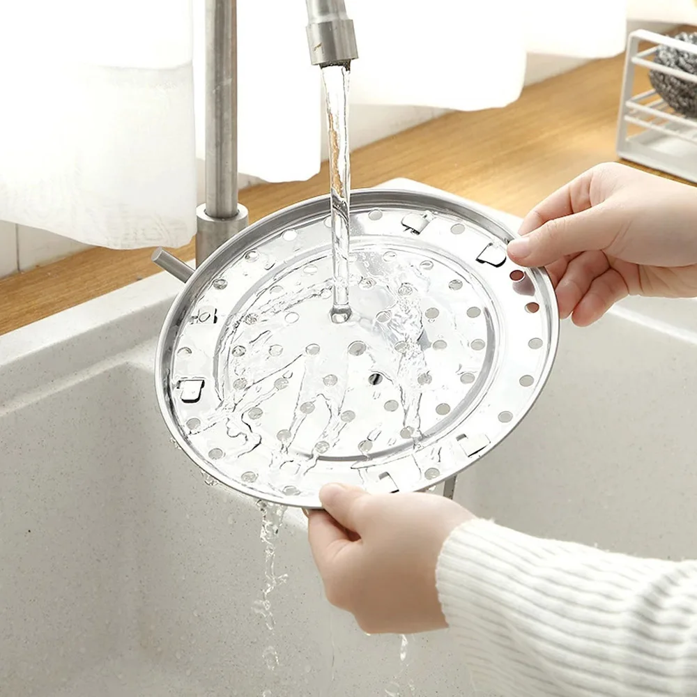 Multi Size Stainless Steel Food Steamer Steaming Rack Multifunction Bowl Pot Steaming Tray Stand Basket Kitchen Accessories steamer rack steamer basket