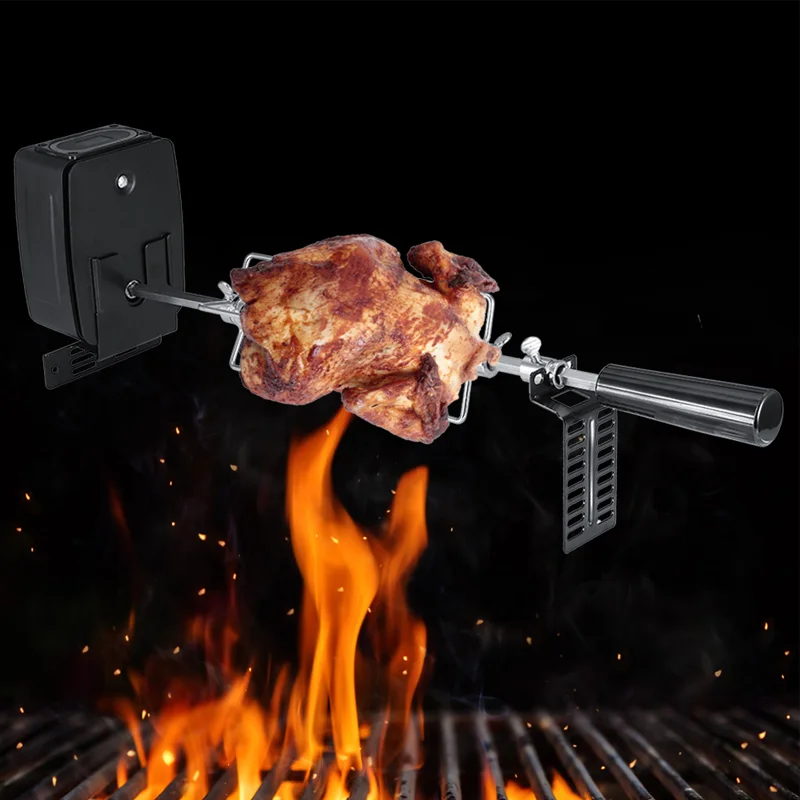 Универсальный Набор Rotisserie для барбекю Rotisserie мотор Набор для наружного решетка для барбекю из нержавеющей стали плюшевый стержень вилки для мяса
