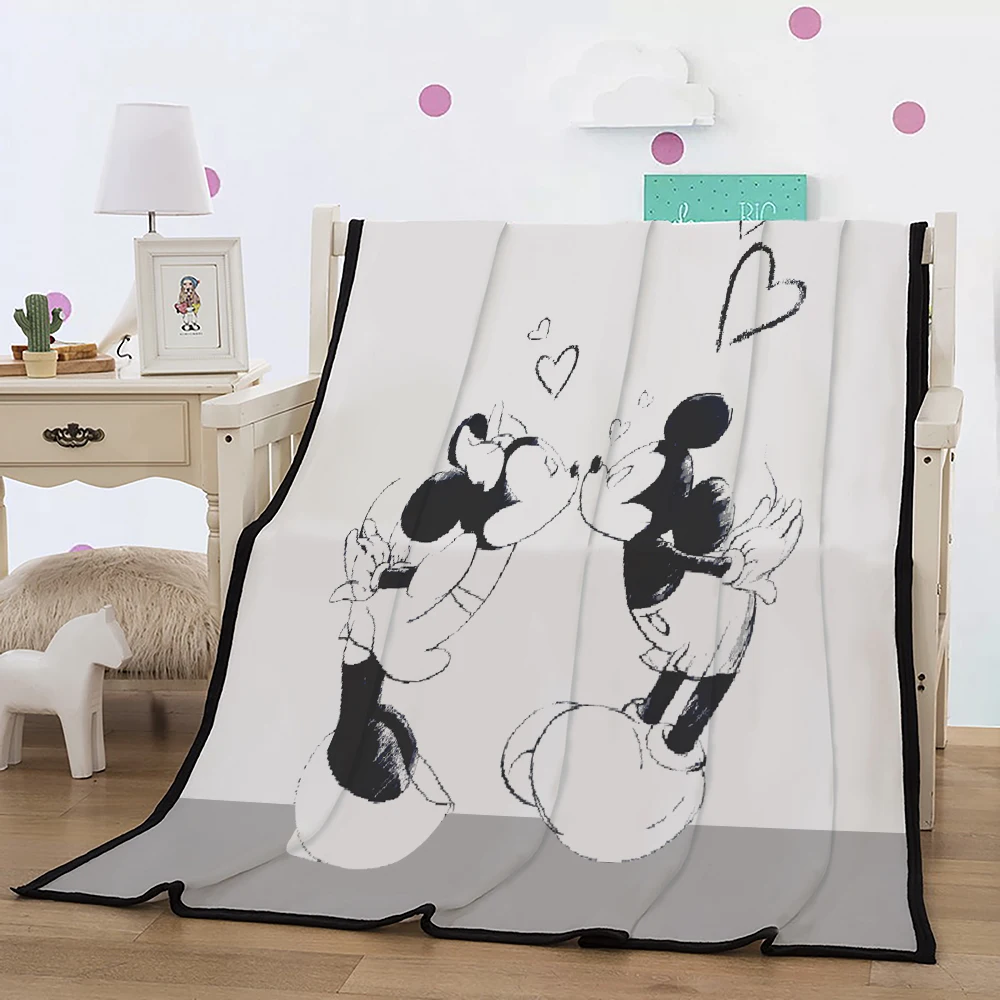 Disney Mickey and Minne mouse Blanket cartoon kiss love heart Plush Throw for Kids Sofa Bed Blankets