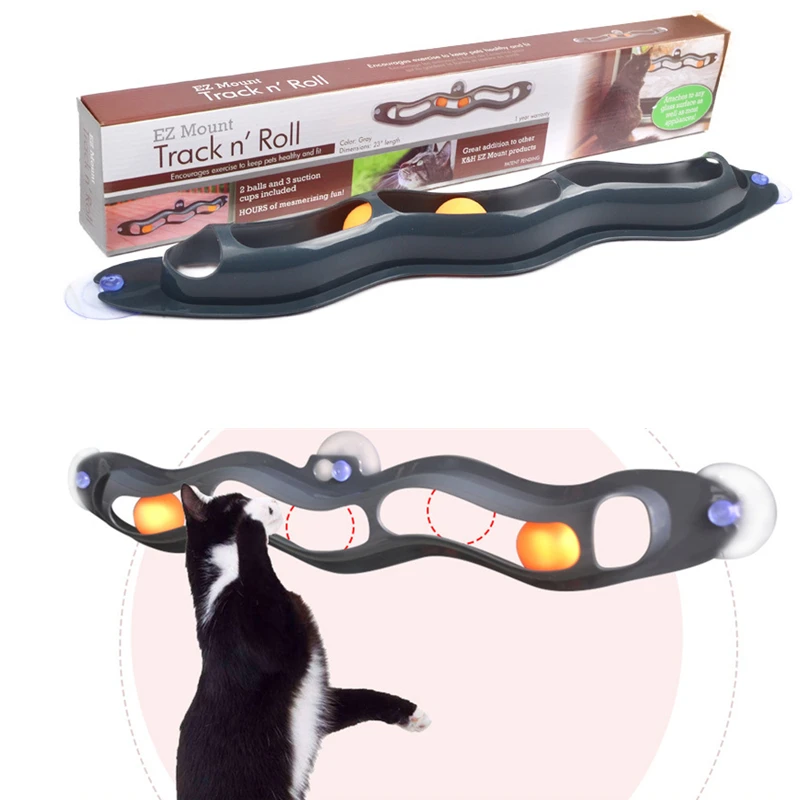 Игрушка для кошек, игровая труба с шариками, игрушка для кошек, трек для игры в туннель, игрушка для питомца, Забавный шар, игрушка на присоске, игрушки для домашних животных, товары для кошек, игрушки на окно