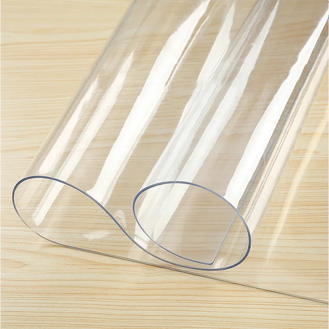Водонепроницаемая скатерть из ПВХ 1,0 м, прозрачная скатерть для стола, коврик для кухни, масляная ткань, стеклянная мягкая скатерть - Цвет: Clear