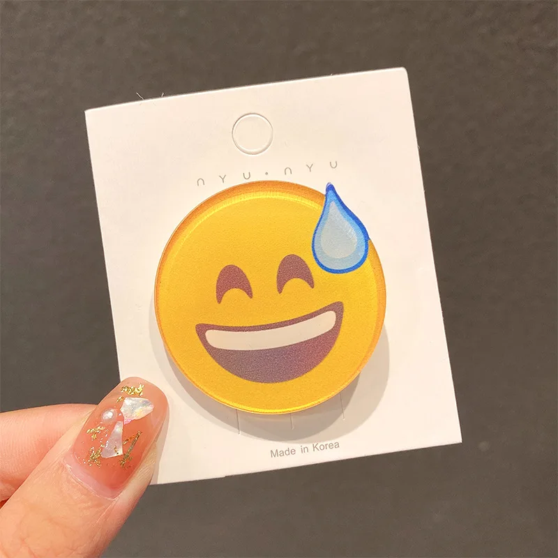 1Pcs Fashion Emojied Hairpin Speechless Sweat Angry Water Drop Hair Clip For Cool Girls Funny Emoticons Hairpin Hair Accessories head scarves Hair Accessories