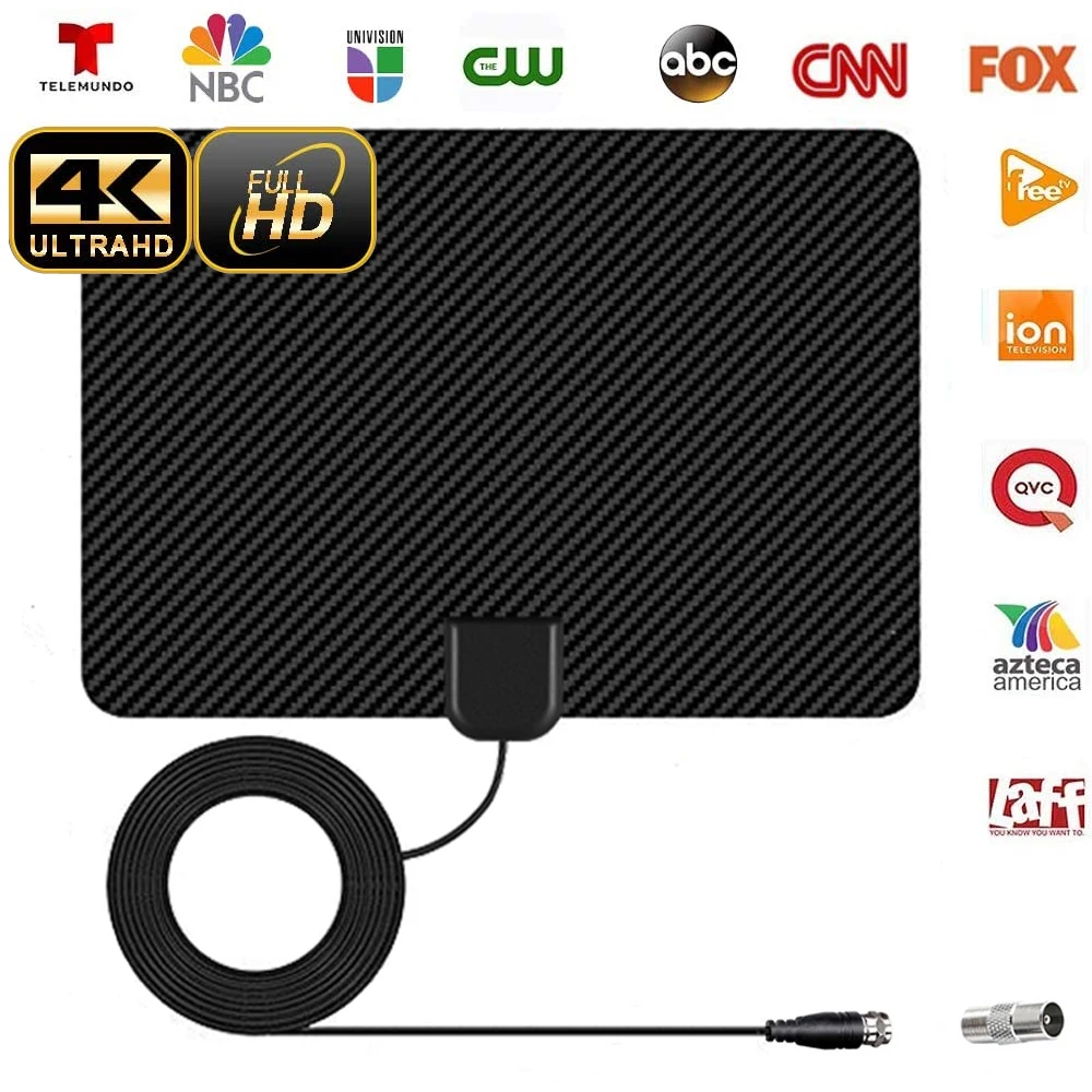 Digital TV Antenna Flat Indoor HD Signal Amplifier Conversion Head HDTV 80 Miles Range VHF UHF TV Antenna For Digital TV