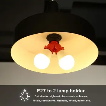 

E27 to 2E27 Lamp Holder Screw Converter Socket Y Shape Splitter Adapter Shell Bulb Light Base