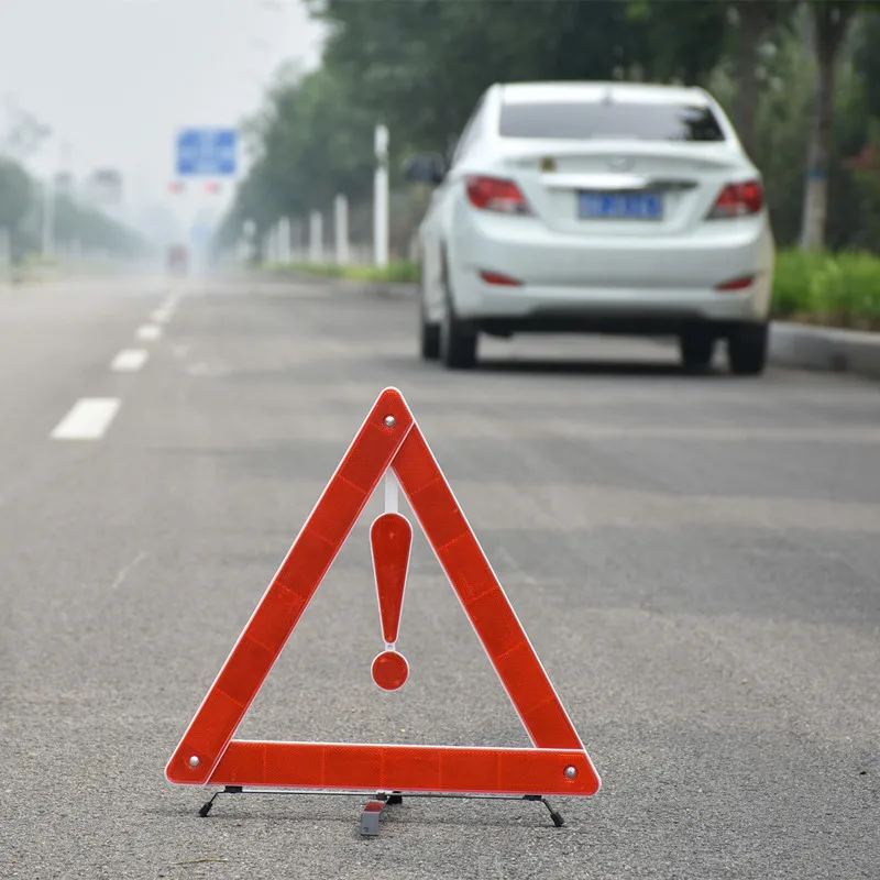 

Triangular Parking Warning Sign Quality Assurance Night Strong Reflective Driving Safe 42 Cm 1028
