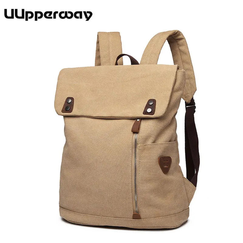Модные Для мужчин парусиновый рюкзак большие размеры 15 дюймов сумки для