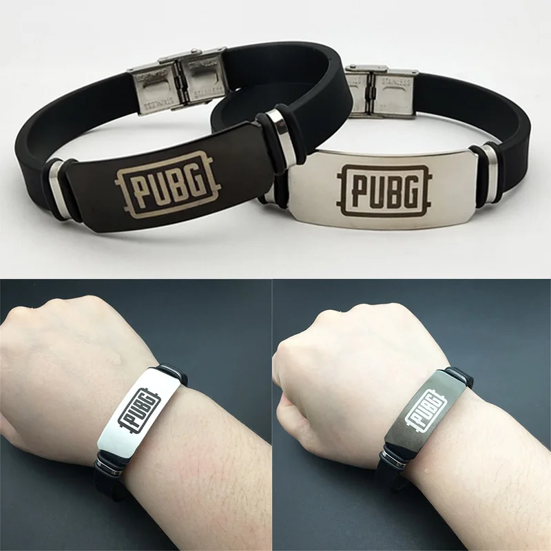Мужской браслет PUBG Регулируемый силиконовый из нержавеющей стали для