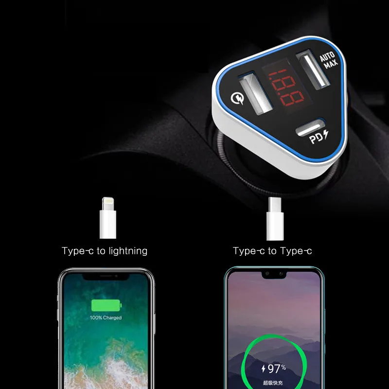 Универсальный QC3.0 Автомобильный Прикуриватель разъем 2.1A многопортовый USB быстрая зарядка автомобильное зарядное устройство для автомобиля монитор напряжения автомобиля