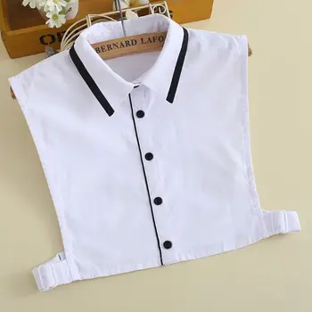 

Women Black White Splicing Fake Collar Commuting Ladies Detachable Half-Shirt