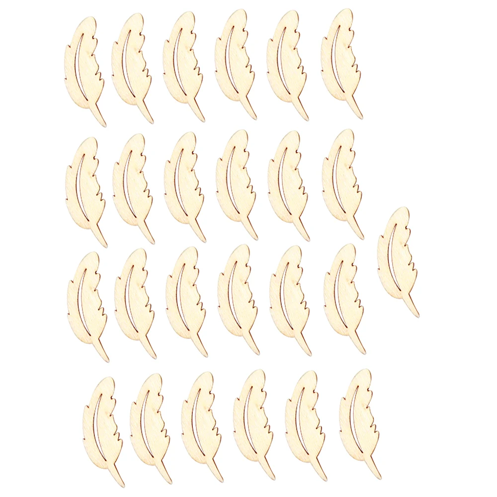 25 шт. нежный Комплектующие для самостоятельной сборки деревянный перо орнамент