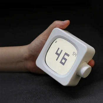 

BOTIMI Modern Table Lamp With Mini Multi-function LED Clock Student Luminous Small Square Mute Charging Alarm Bedside Lighting