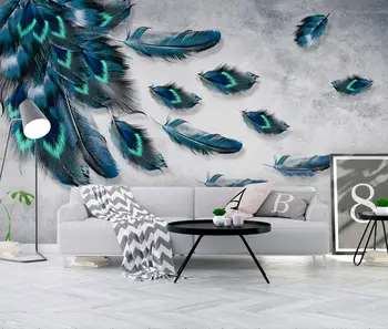 

[Self-Adhesive] 3D Dark Green Plume WG715 Wall Paper mural Wall Print Decal Wall Murals Belly