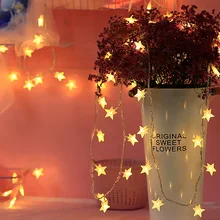 1M-6M/10-40LEDs Star String Light Fairy Lights LED String Light For Holiday Wedding Party Christmas Decoration Battery/USB D40 1M-6M/10-40LEDs Star String Light Fairy Lights LED String Light For Holiday Wedding Party Christmas Decoration Battery/USB D40